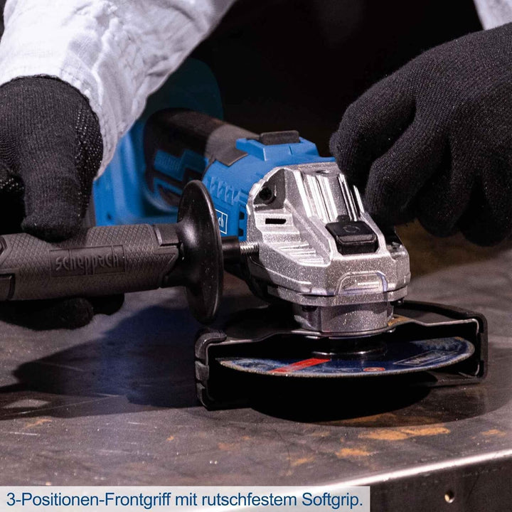 Scheppach Akku Winkelschleifer C-AG125-X | Schleifscheiben-Ø 125mm | Drehzahl 2500‒10000 min-1 in 6