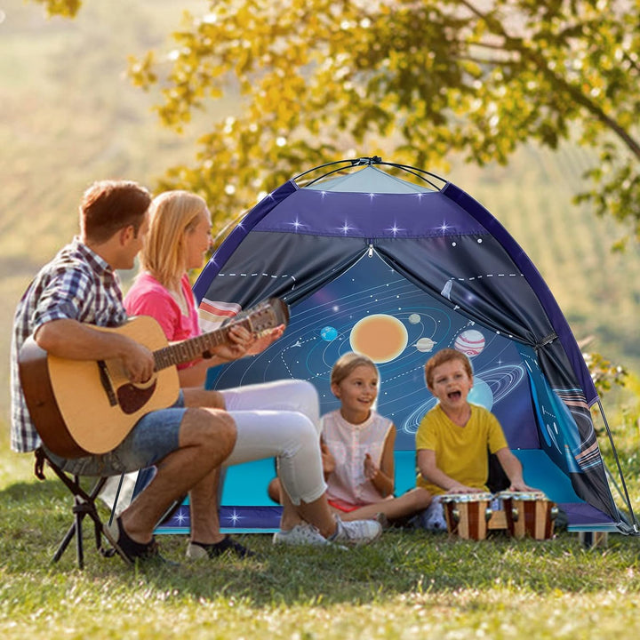 Kinderzelt, Exqline Spielzelt Kinder Zelt Drinnen und Draussen, Pop up Zelt Weltraum Planet Sonnensy