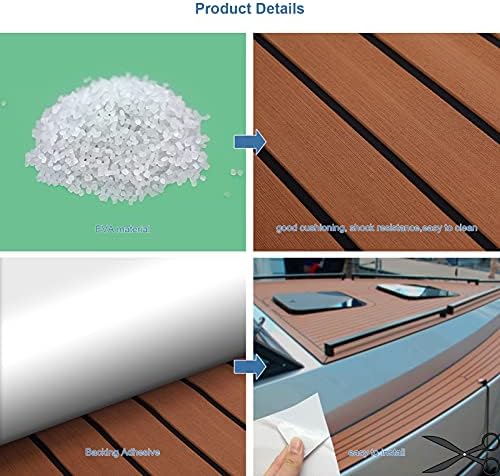 Bootsbodenmatte, Eva Teak Decking Pad, rutschfeste Eva Teak Decking Sheet Bootsboden Passend für Yac