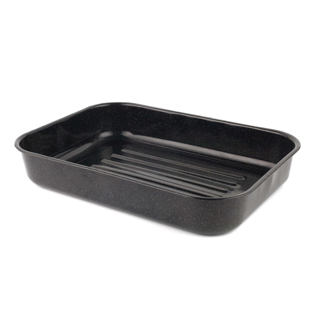 Russell Hobbs CW11431 42cm Glaskörpe Emaille tiefer Bräter, Spülmaschinenfest Ofenbackform, Kohlenst