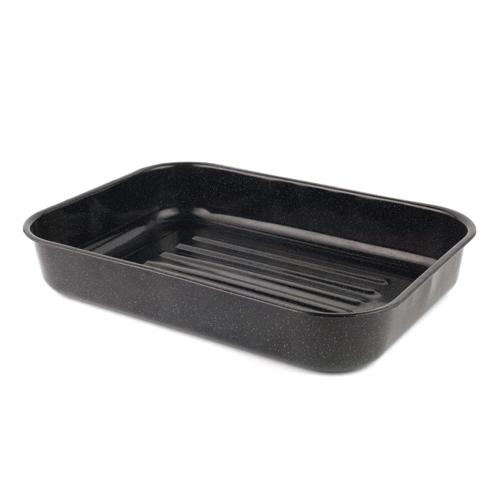 Russell Hobbs CW11431 42cm Glaskörpe Emaille tiefer Bräter, Spülmaschinenfest Ofenbackform, Kohlenst