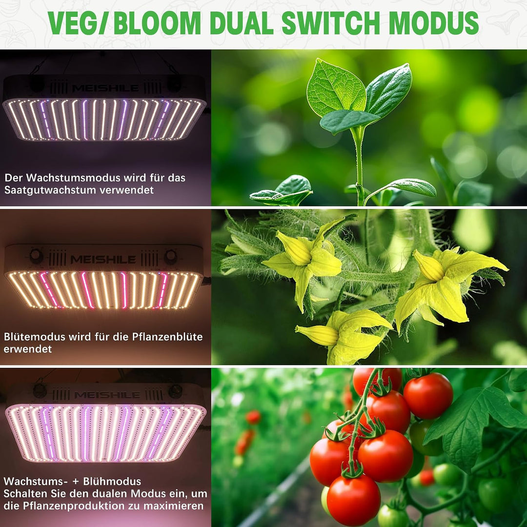 Grow Set Komplettset, Led Grow Tent Kit,200W LED Grow Lampe Vollspektrum,Komplettes Hydroponics 600D