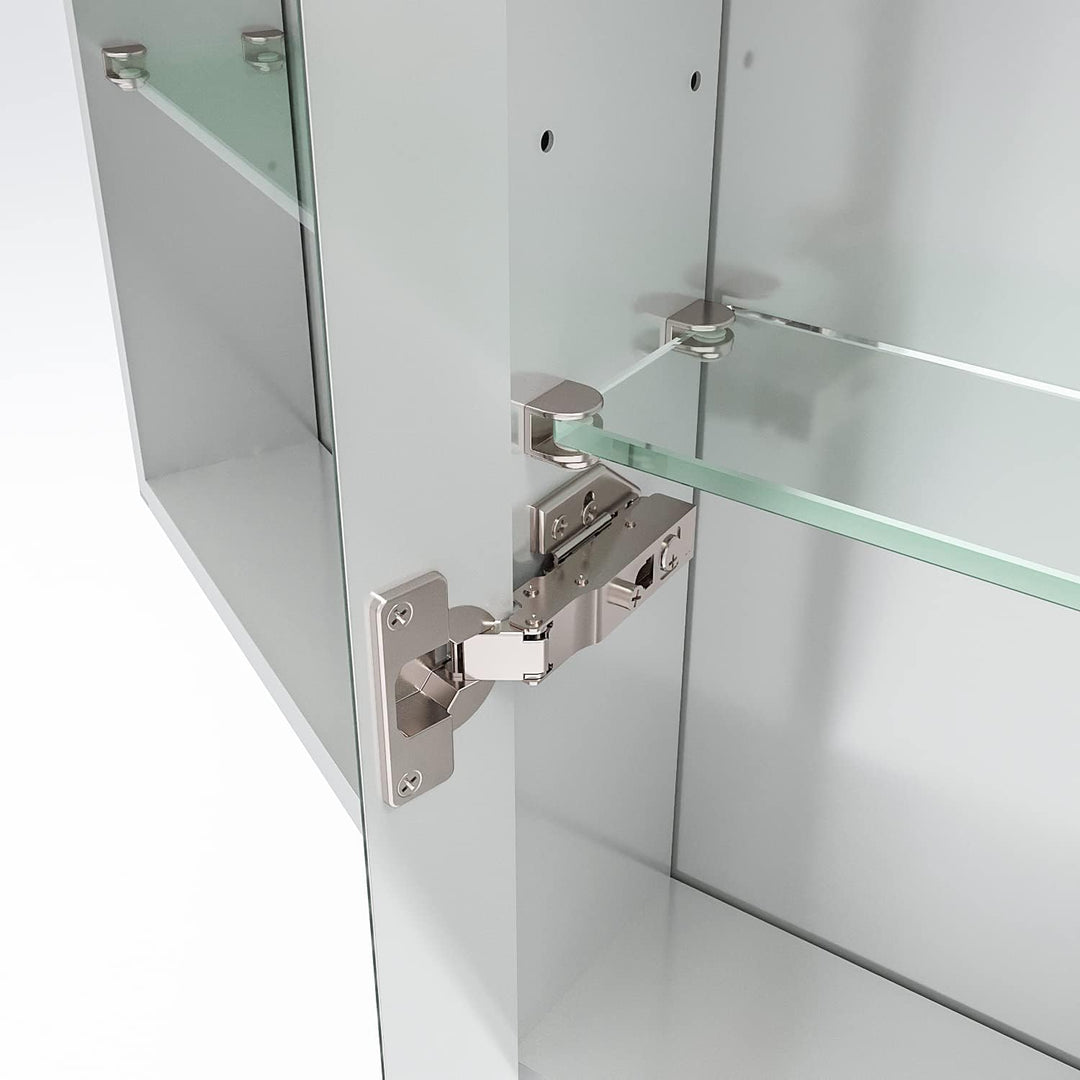 AQUABATOS Spiegelschrank Bad mit Beleuchtung 50x70 cm Badezimmerschrank LED Spiegel Schrank Aluminiu