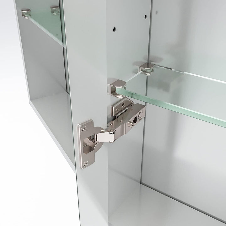 AQUABATOS Spiegelschrank Bad mit Beleuchtung 50x70 cm Badezimmerschrank LED Spiegel Schrank Aluminiu