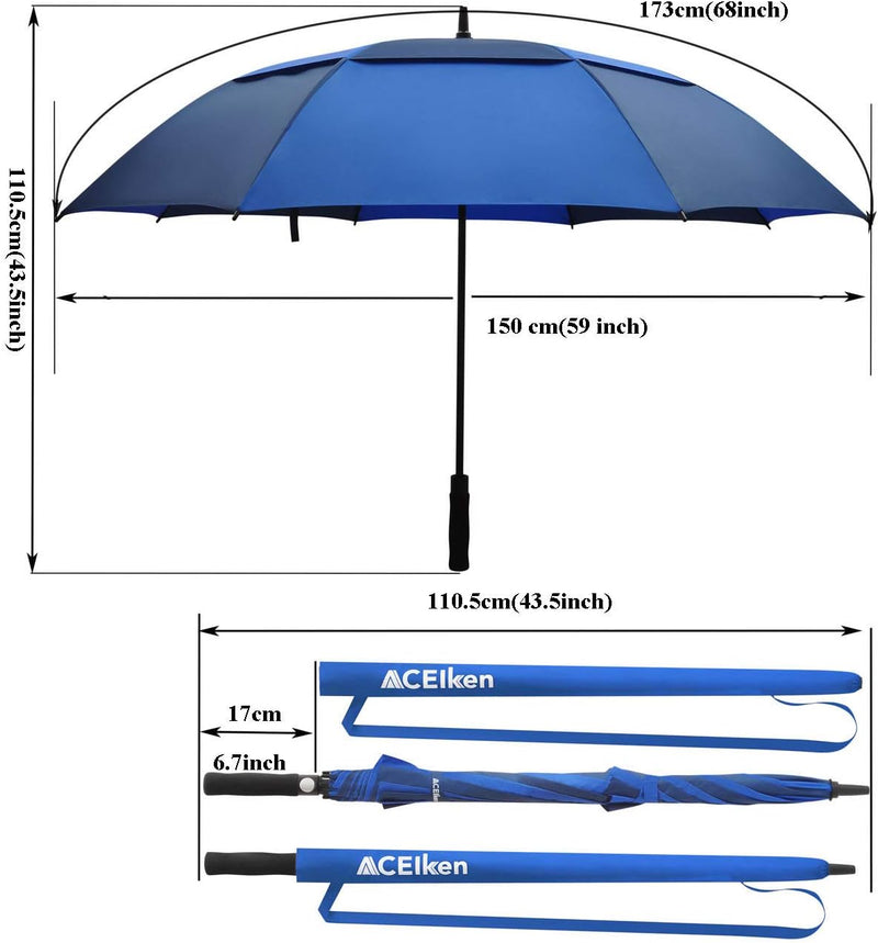 ACEIken Regenschirm Gross XL/XXL - Sturmfest, Automatisch Öffnend, mit Doppeldach Belüftung - Hochwe