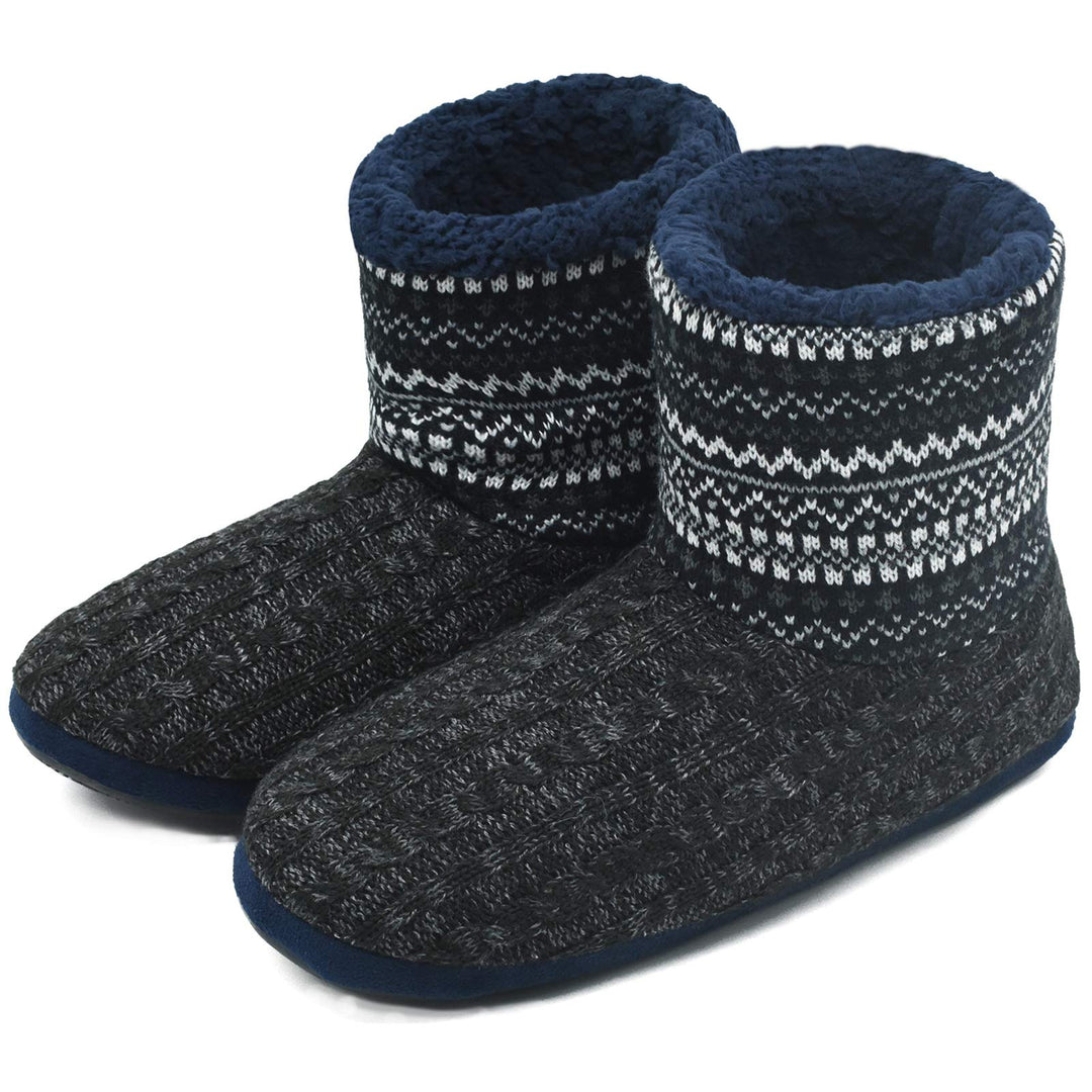COFACE Herren Hüttenschuhe Lammfell Winter Hausschuhe Warme Plüsch Gefütterte Hausstiefel Männer Hau