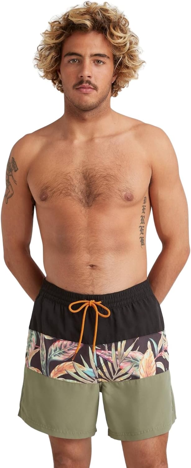 O'Neill Herren Badehose, S-M 39033 Black Tropical Flower