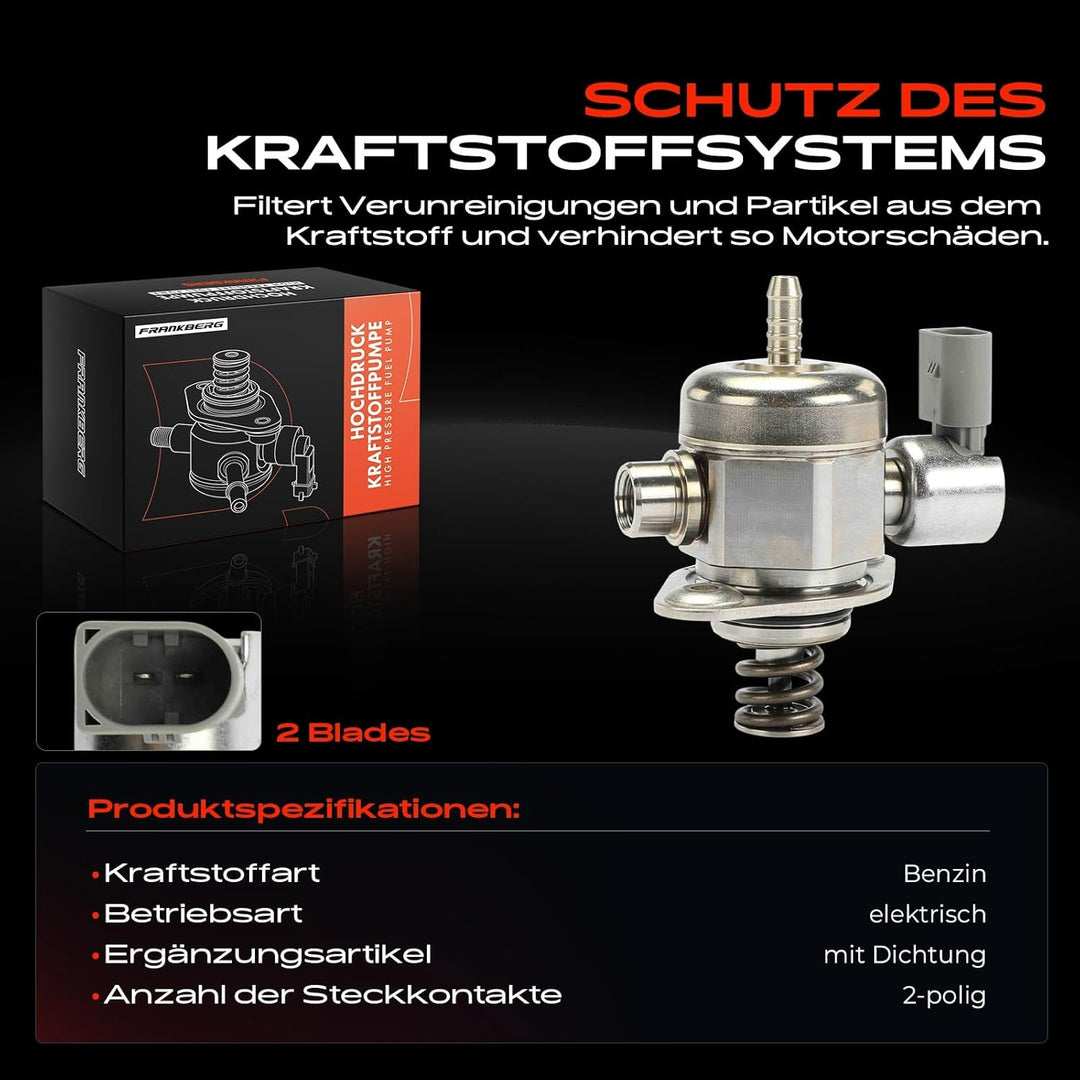Frankberg Hochdruckpumpe Kompatibel mit A3 8P1 1.8L 2.0L 2007-2012 TT 8J3 1.8L 2.0L 2008-2014 P.a.s.