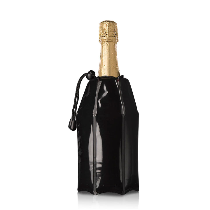 Vacu Vin Flexibler Champagnerkühler - Wiederverwendbar - Schwarz - Champagnerkühler Manschette für S