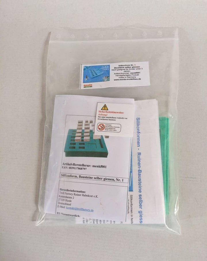 menta-modellbau Silikonform, Bausteine selber giessen, Nr. 1