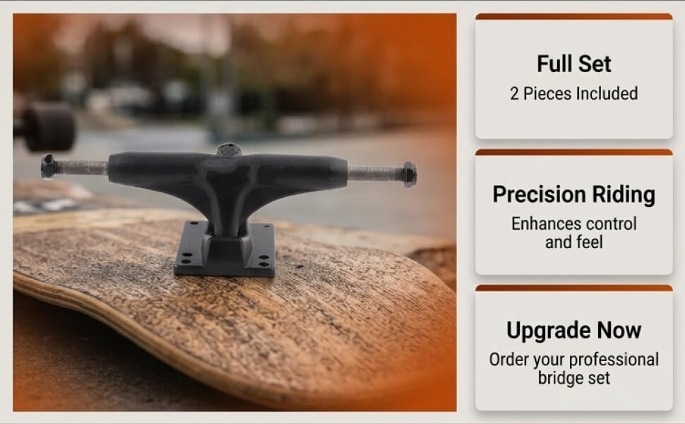 Alomejor 2 Stücke Professionelle Skateboard Brücke Bracke für Skateboard Riemenantrieb 4 Rad Longboa