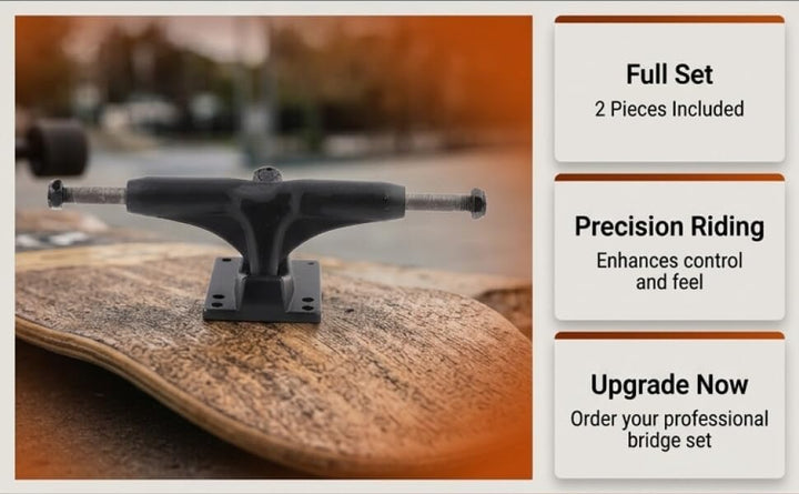 Alomejor 2 Stücke Professionelle Skateboard Brücke Bracke für Skateboard Riemenantrieb 4 Rad Longboa