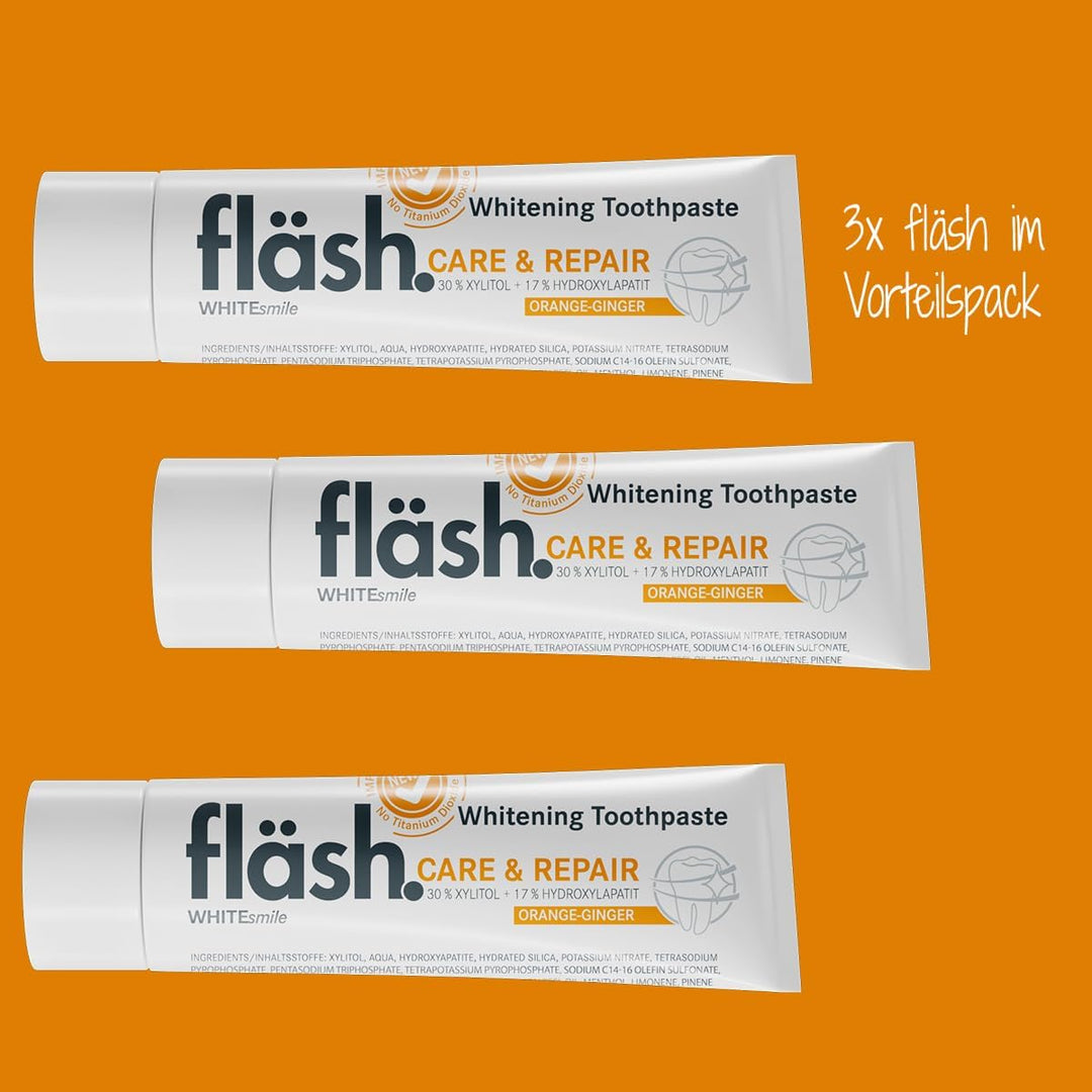 Orange-Ingwer: Whitening Zahnpasta | Tägliche Pflege für weisse Zähne | 17% Hydroxylapatit | 30% Xyl
