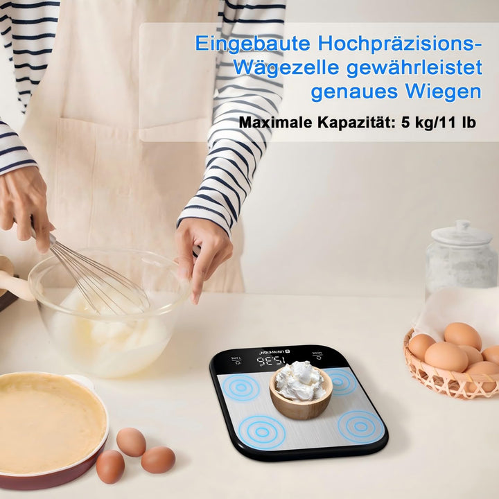 UNIWEIGH Lebensmittelwaage für die Küche,Digitalwaage Gramm und Unzen für Lebensmittelgewicht,Backen