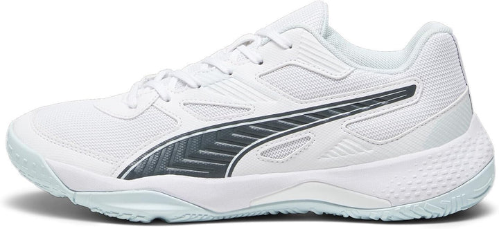 PUMA Unisex Solarflash Ii Indoor Court Shoe 38.5 EU Puma White Nitro Blue Shadow Gray, 38.5 EU Puma