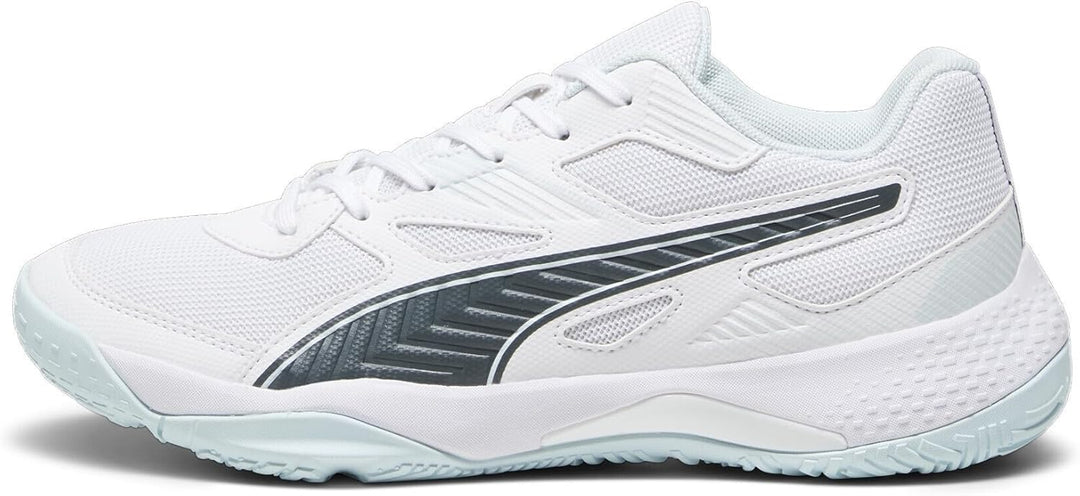 PUMA Unisex Solarflash Ii Indoor Court Shoe 38.5 EU Puma White Nitro Blue Shadow Gray, 38.5 EU Puma