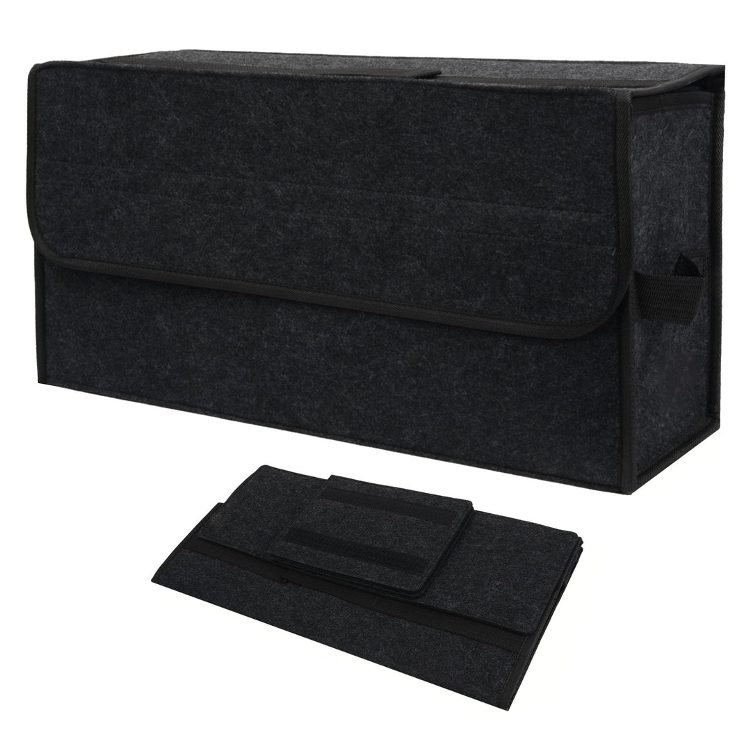 Kofferraum Organizer, Auto kofferraumtasche aus Filz mit Einlegeplatte, Klettband und Gummiband, Fal
