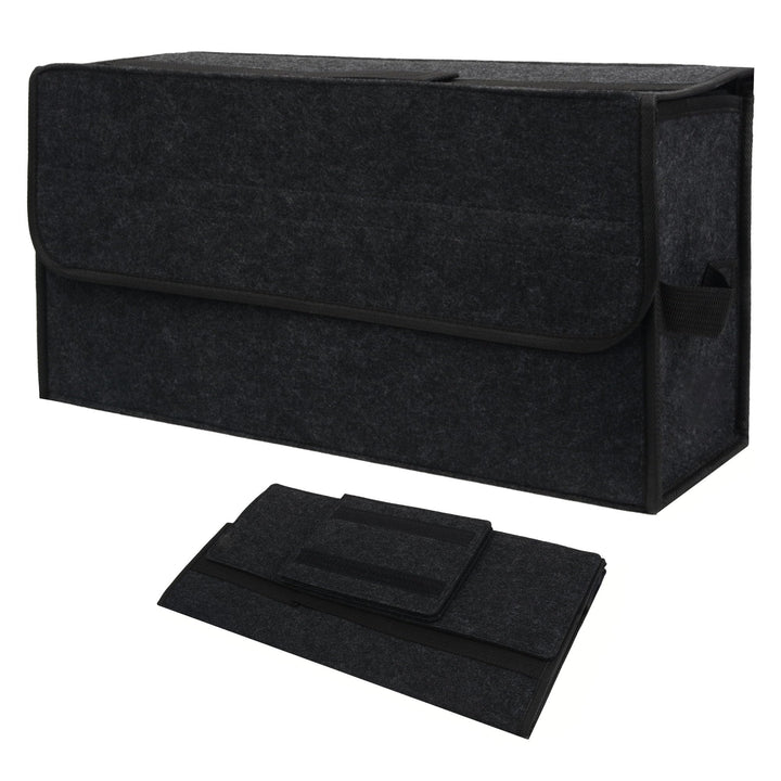 Kofferraum Organizer, Auto kofferraumtasche aus Filz mit Einlegeplatte, Klettband und Gummiband, Fal
