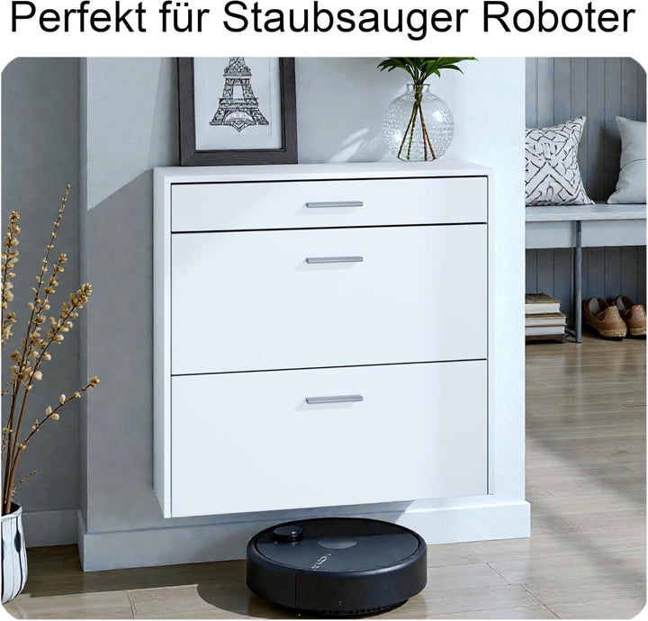 hängender Schuhschrank Roma Air Schmal mit 2 Klappen und 1 Schublade, Platzsparender Schuhkipper Flu