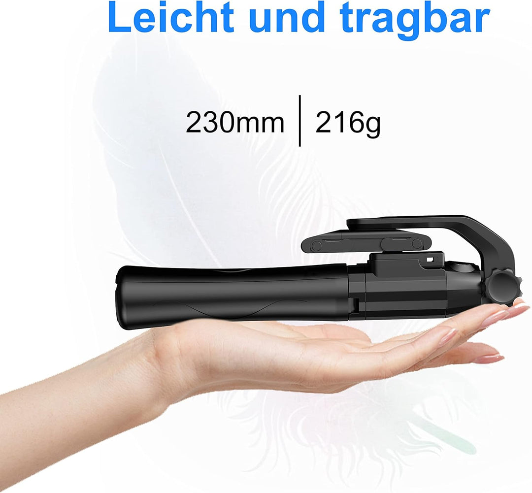 PIPRE Selfie Stick Stativ, Faltbarer und ausziehbarer Bluetooth Stativständer mit kabelloser Fernbed