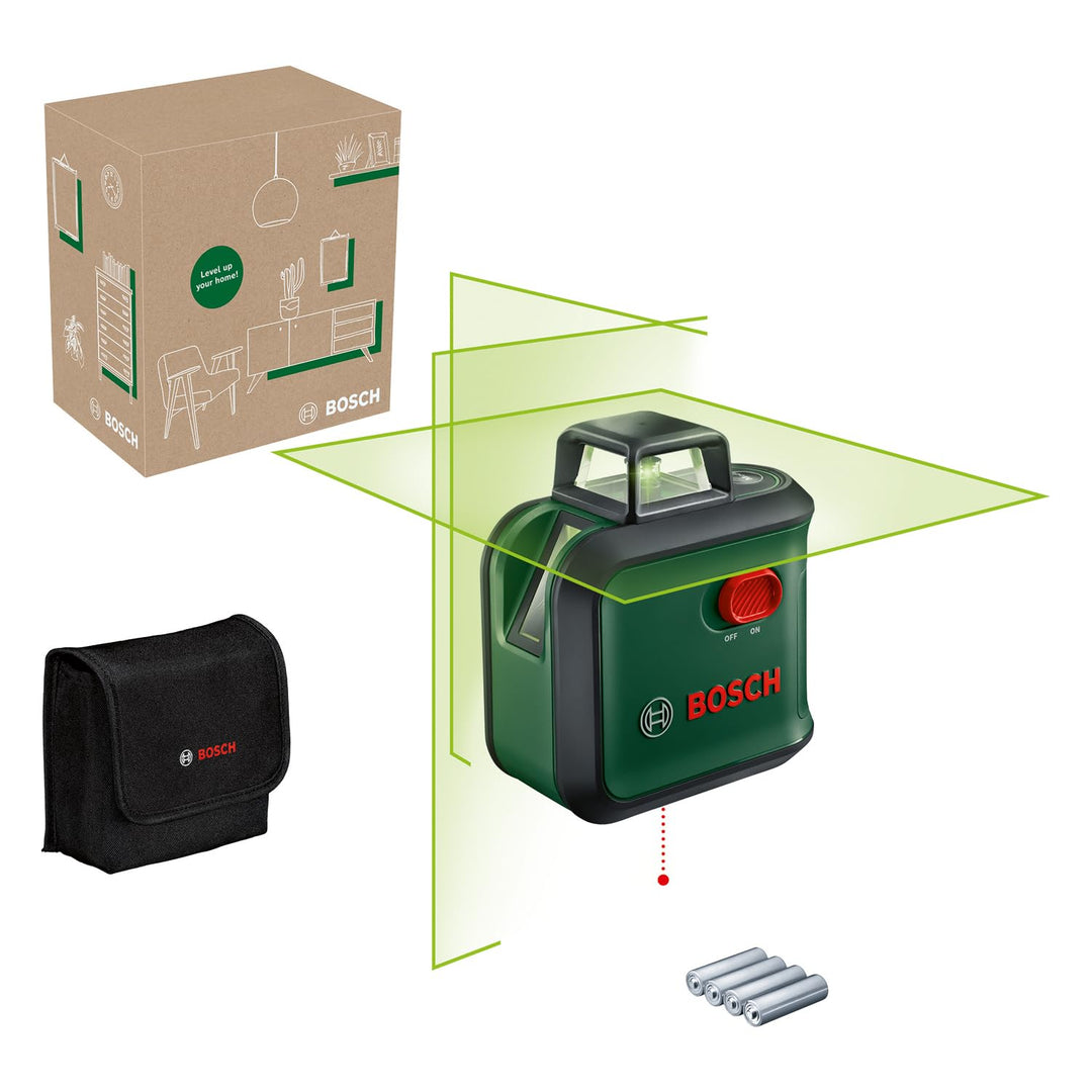 Bosch Kreuzlinienlaser AdvancedLevel 360 (3 Laserlinien inkl. 360° zum Ausrichten im ganzen Raum, im