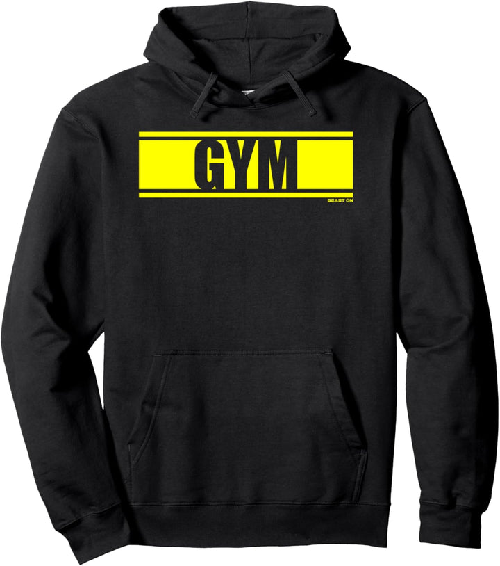 Gym Gelb Gym Fitness Workout gelbe Schrift Druck Motiv Pullover Hoodie