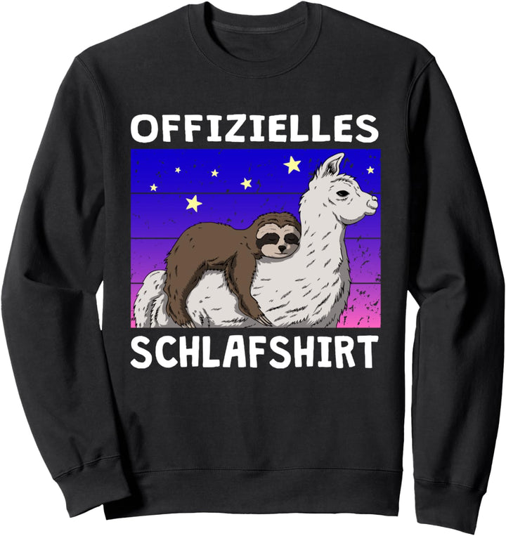 Faultier Mein Offizielles Schlafshirt Alpaka Lama Geschenk Sweatshirt