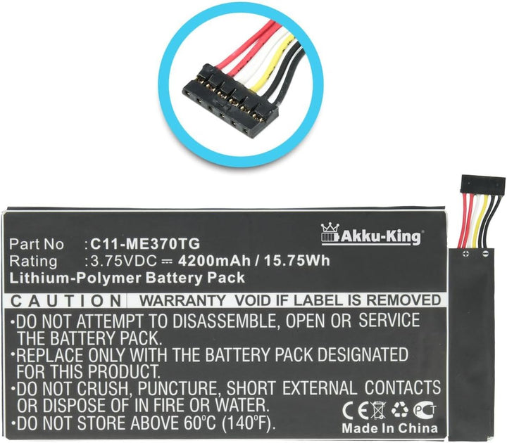 Akku-King Akku kompatibel mit Asus C11-ME370TG - Li-Polymer 4200mAh - für ME370TG