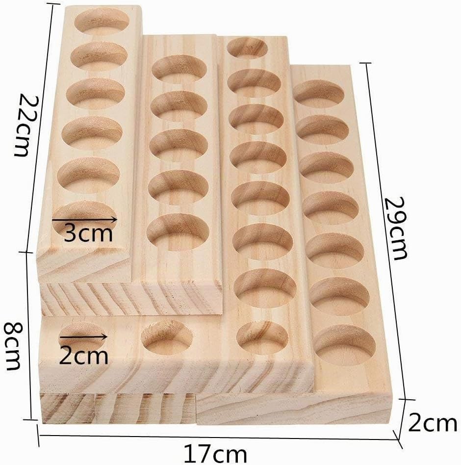 RoseFlower Luxus Holz Ätherisches Öl Organisator Behälter Duftöle Display Ständer, 30 Löcher Aufbewa