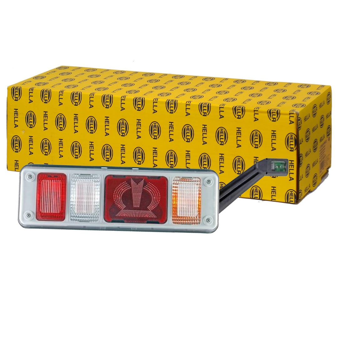 HELLA - Heckleuchte "Krone" - Hybrid - 24V - Anbau/geschraubt - Lichtscheibenfarbe: glasklar - Steck