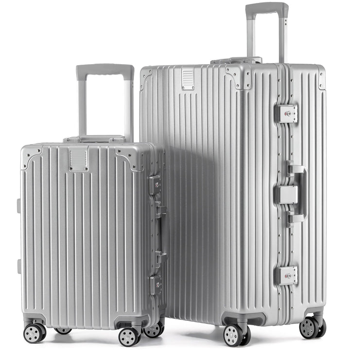KOFA Zurich Kofferset 2 Teilig, M-55cm & XL-75cm Alu-Rahmen & Polycarbonat-Hartschale, Carry-on + Ch