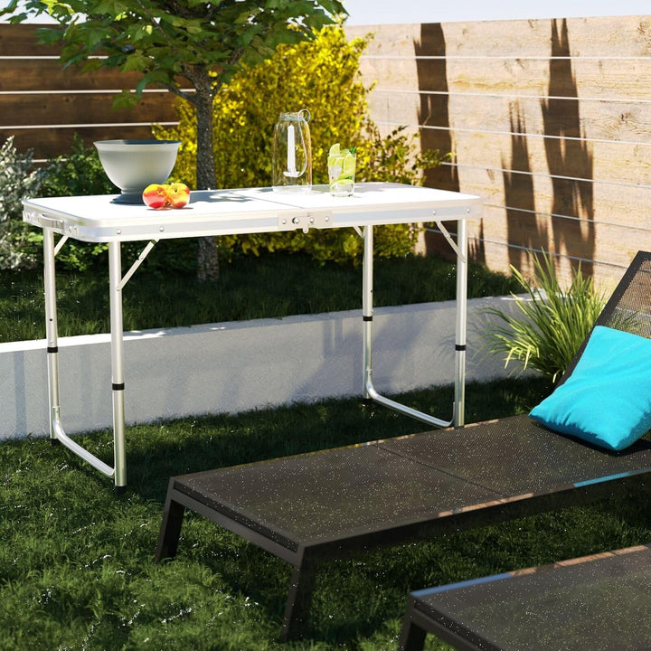 Klapptisch Campingtisch Klappbar Camping Tisch aus Alu, Campingtisch Faltbar Tragbar für Balkon/Gart