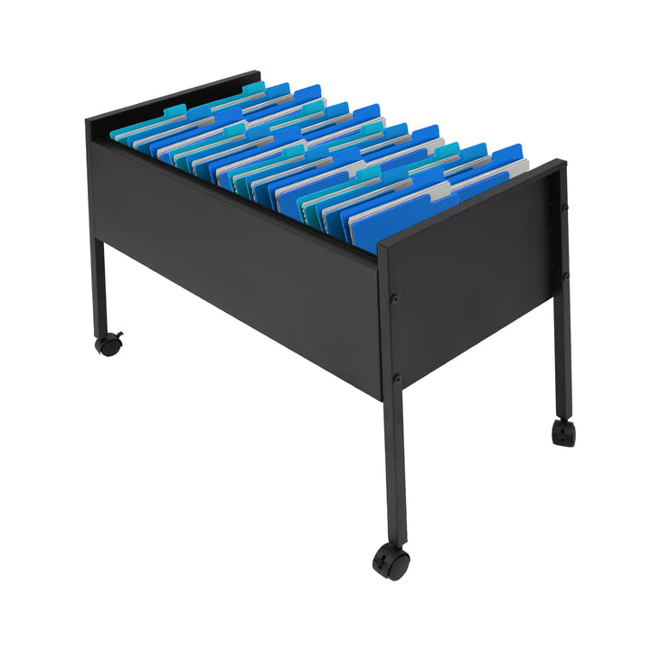 Rollbarer Aktenschrank, Hängemappenwagen mit Universalrollen Bodenhalterung Rollbarer Aktenwagen für