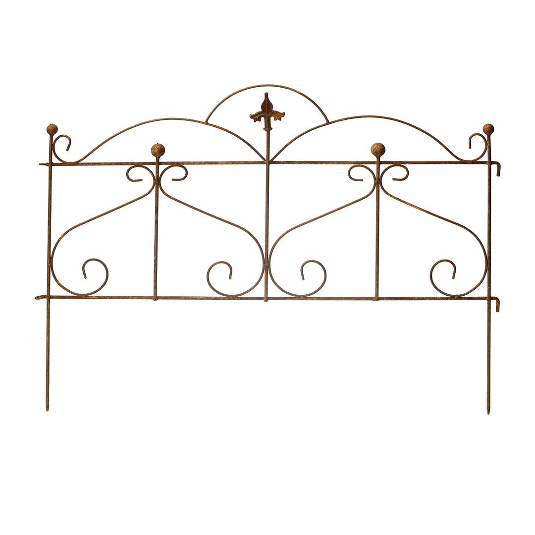 ecosoul Beetzaun Gartenzaun Zaun Zaunelement Rankhilfe Metall Eisen Rost Deko 62cm hoch x 80cm lang