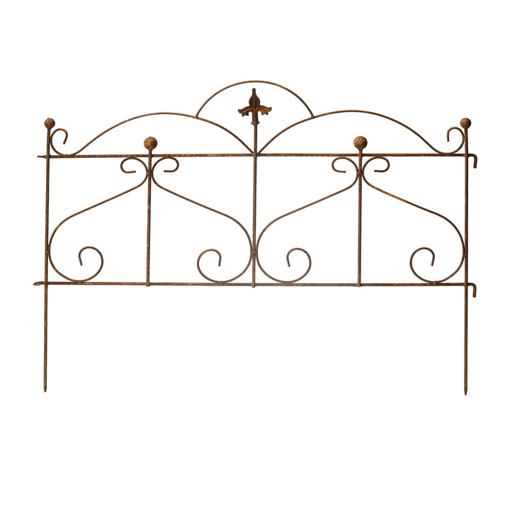 ecosoul Beetzaun Gartenzaun Zaun Zaunelement Rankhilfe Metall Eisen Rost Deko 62cm hoch x 80cm lang