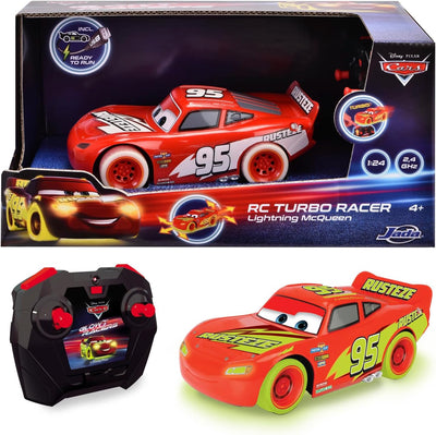 Jada Toys - RC Turbo Racer Lightning McQueen (17 cm) aus Disney Pixars Cars - ferngesteuertes Auto a