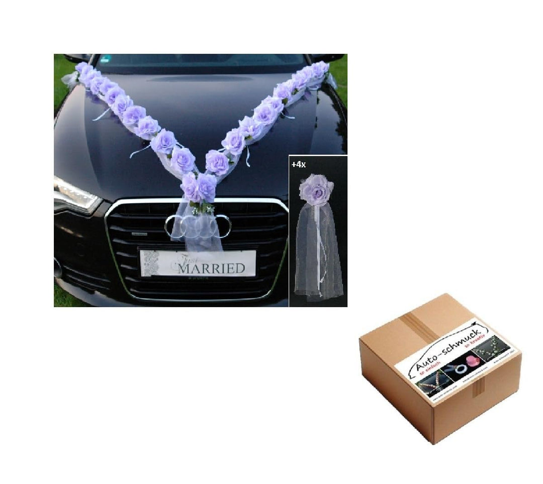 Rosen Girlande Braut Paar Rose Deko Dekoration Autoschmuck Hochzeit Car Auto Wedding ®Auto-schmuck D