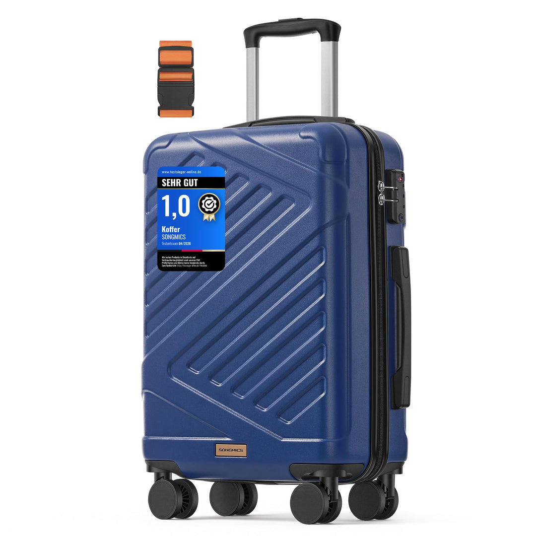 SONGMICS Koffer, Reisekoffer, Hartschalenkoffer mit TSA-Schloss, Koffergurt, ABS-Trolley, 4 Zwilling