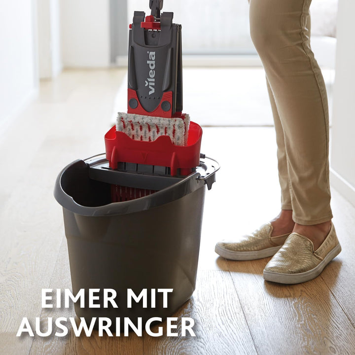 Vileda Ultramax Bodenwischer Komplett Set mit 2 Mikrofaserbezügen, 2in1 für alle Hartböden + Tiles C