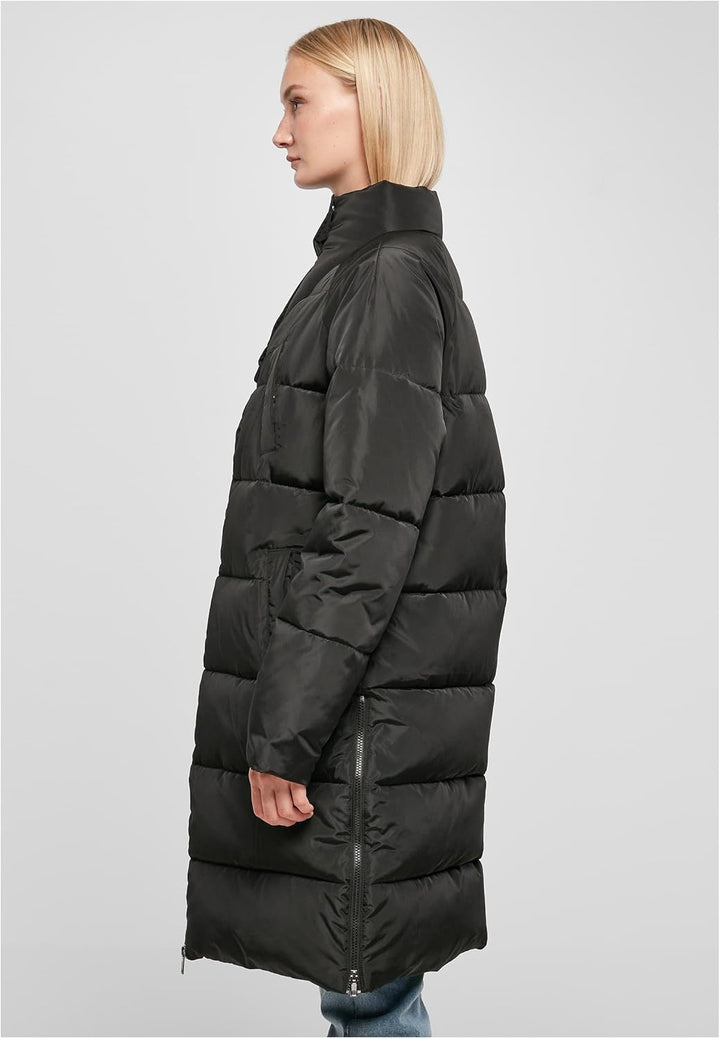 Urban Classics Damen Ladies High Neck Puffer Coat Jacke S Schwarz, S Schwarz