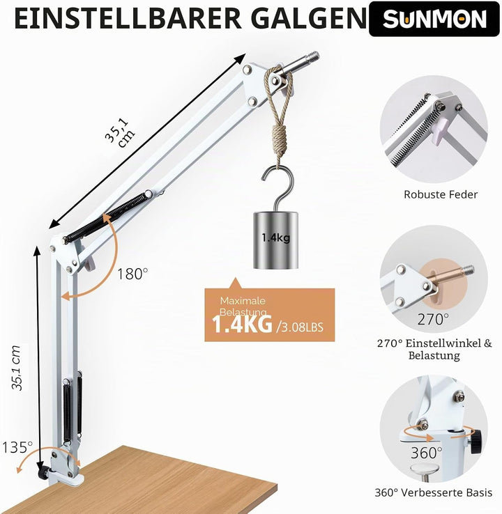 SUNMON für Fifine AM8 Mikrofon Arm, Universeller Mikrofonarm Tisch für Fifine K688 PodMic Boom Arm M