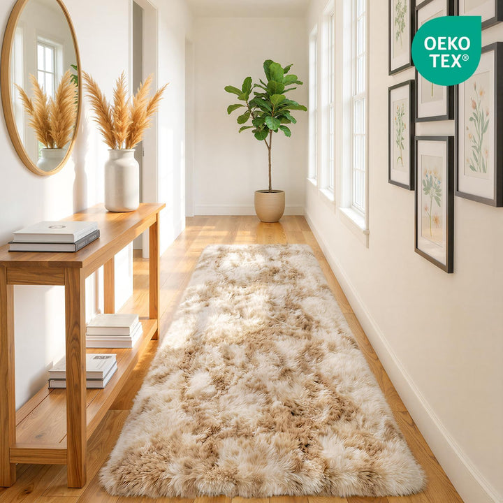 MARATIP Plüsch Teppich,Flauschiger Teppich Rund,grosse Grösse modernes Wohnzimmer,Kinder Mädchen,wei
