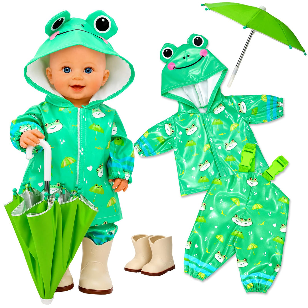 Miunana Kleidung + Stiefel + Regenschirm für 14&