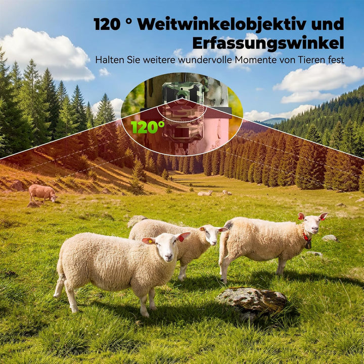 4G LTE Solar Wildlife Camera mit SIM Karte, Wildkamera mit handyübertragung app, Wildtierkamera mit
