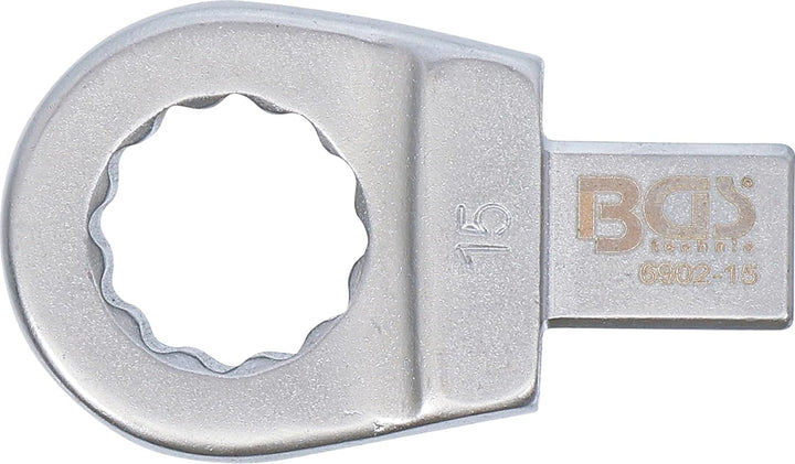 BGS 6902-15 | Einsteck-Ringschlüssel | 15 mm | Aufnahme 9 x 12 mm, 15 mm