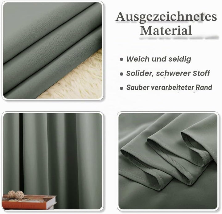 PONY DANCE Thermovorhang Kälteschutz Winter Abdunkelnde Vorhänge mit Kräuselband 2er Set H 175 x B 1