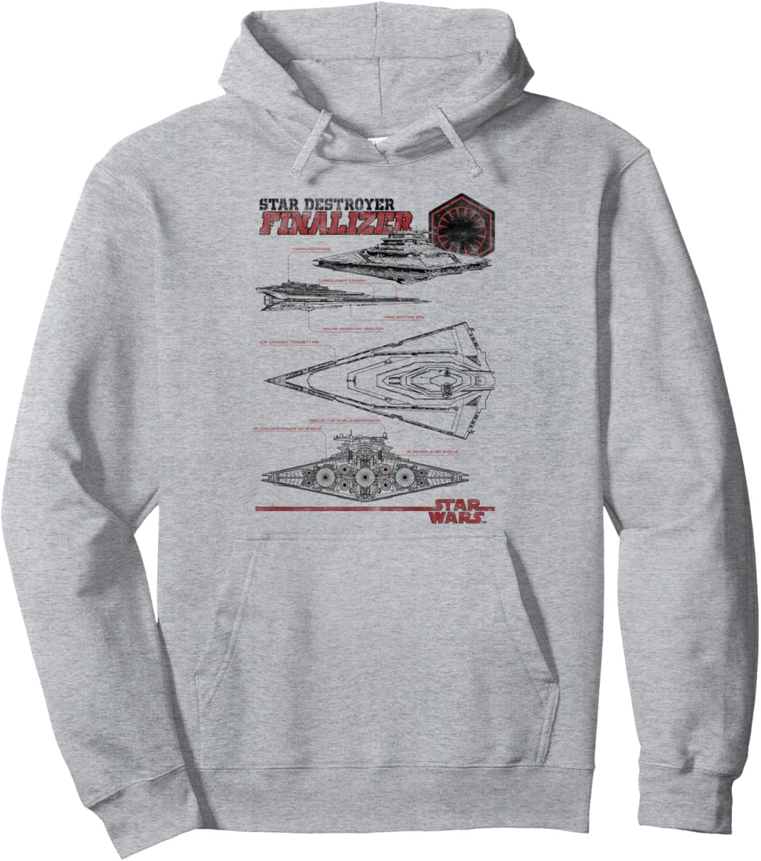 Star Wars Star Destroyer Finalizer Schematics Pullover Hoodie