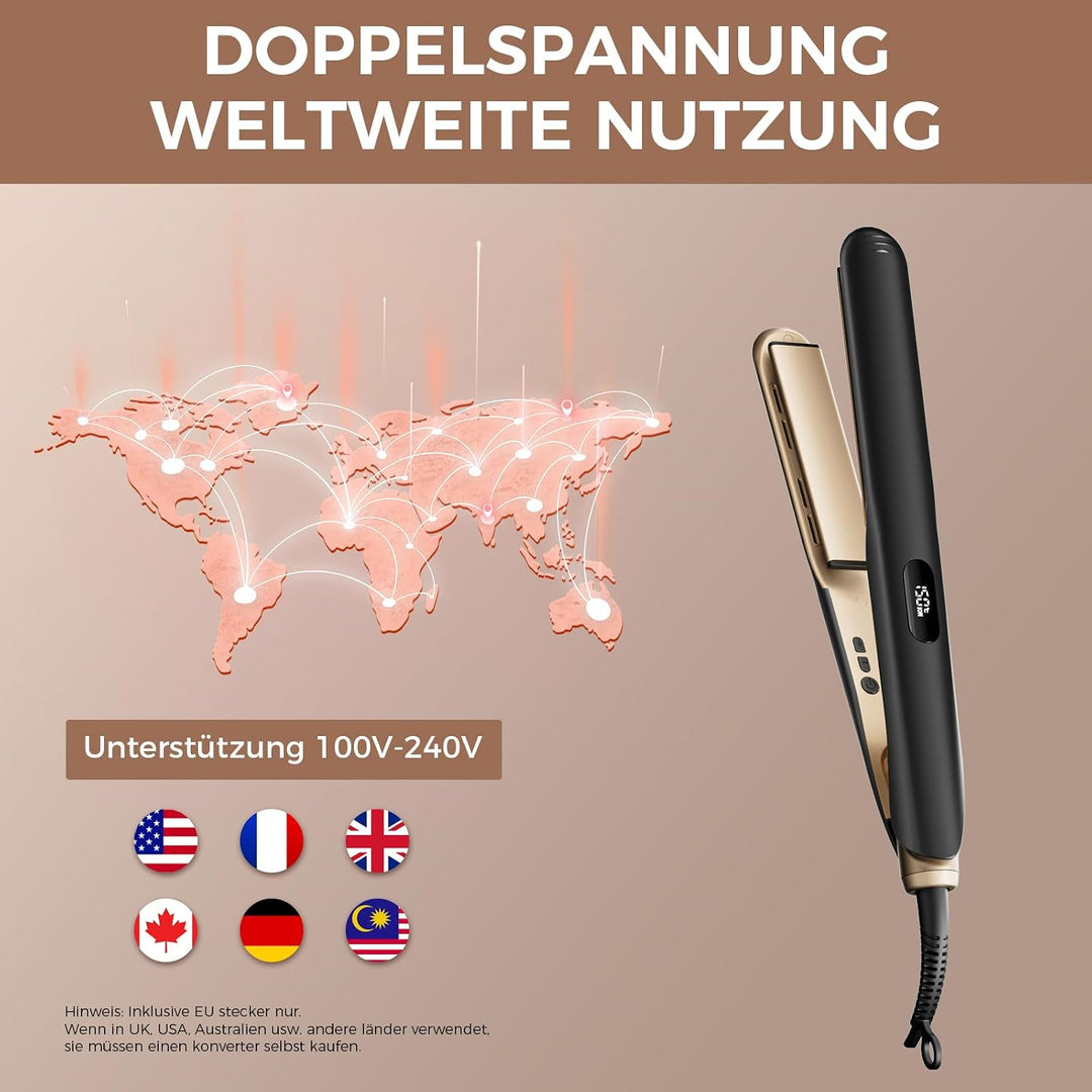 Glätteisen Haarglätter Reise Locken Glätten Ionische 120-230℃ | 5 Einstellbare Temperatureinstellung
