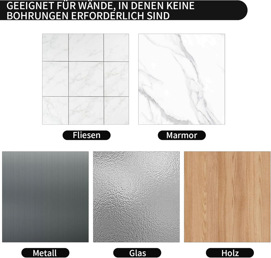 Fönhalter Ohne Bohren - Metall Wandhalterung für Dyson Airwrap, Lockenstab, Glätteisen & Föhn, Stabi