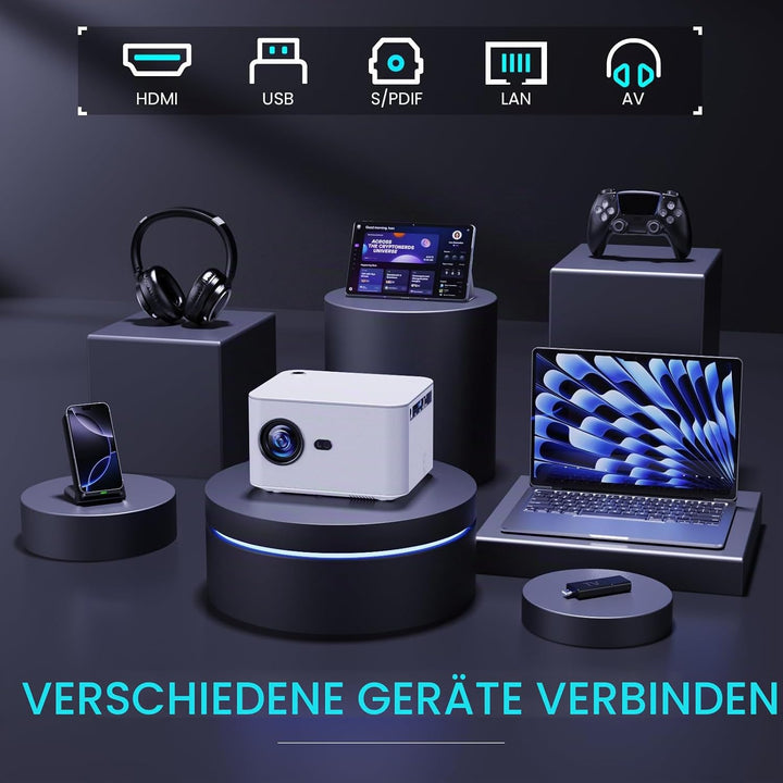 [Fresnel 85% ALR-Bildschirm und Streaming-Smart-Beamer] Draussen-Tageslichtbildschirm 1,8dB Gain 100